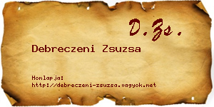 Debreczeni Zsuzsa névjegykártya